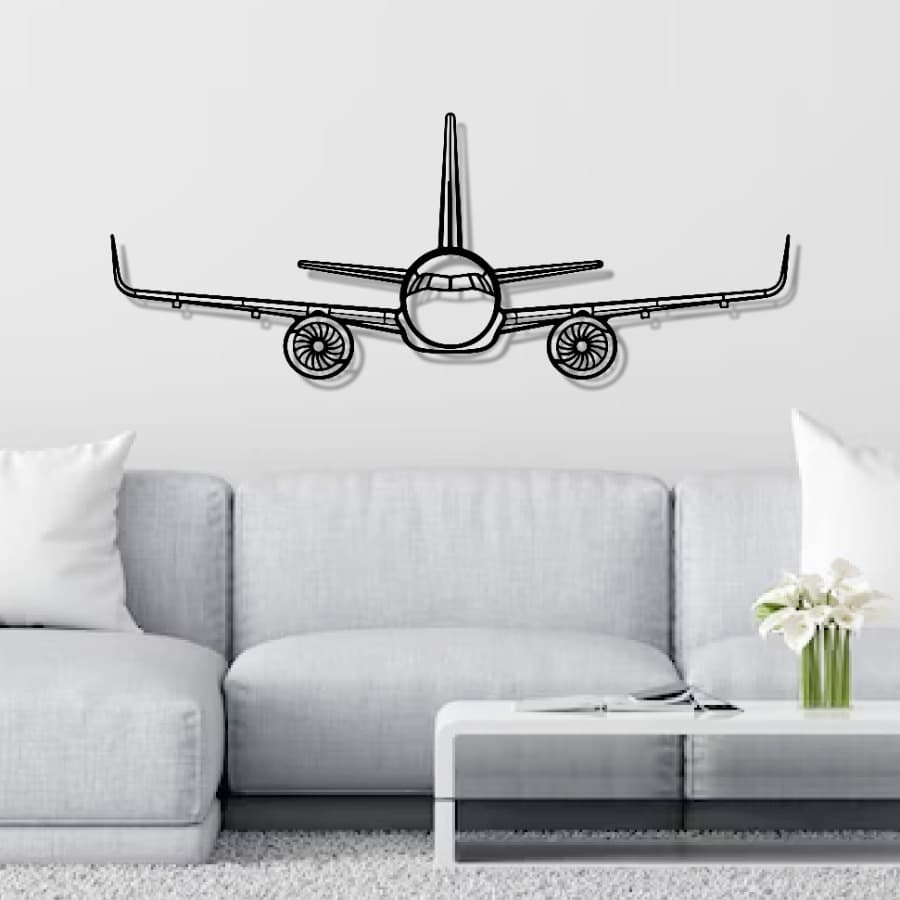 A321 Front Metal Wall Art - Aircraft Wall Hanging