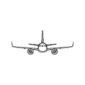A321 Front Metal Wall Art - Aircraft Wall Hanging thumbnail 2