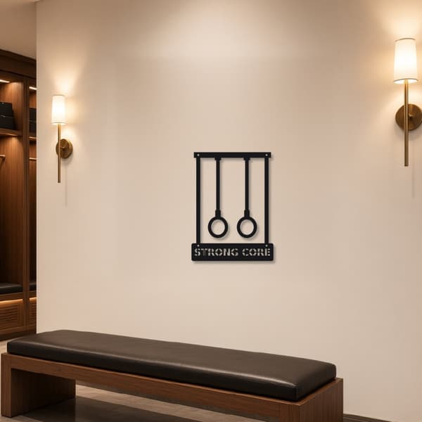Strong Core Gymnastic Rings Metal Wall Art