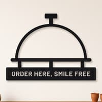 Order Here Smile Free Counter Bell Metal Wall Art thumbnail 4