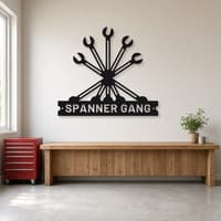 Spanner Gang Crossed Spanners Metal Wall Art thumbnail 3