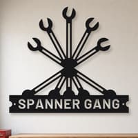 Spanner Gang Crossed Spanners Metal Wall Art thumbnail 4
