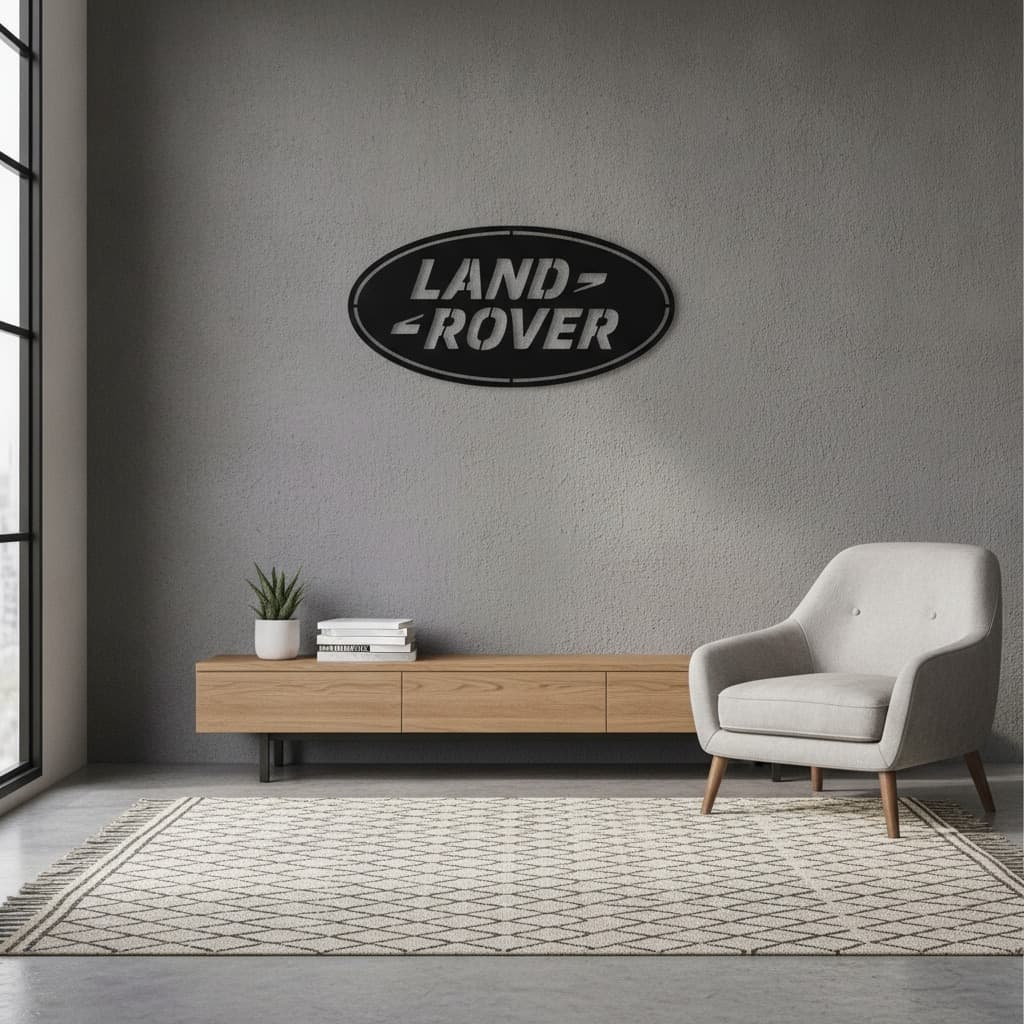 Land Rover Metal Car Emblem 2mm Steel Art – The India Decor Décor thumbnail 3