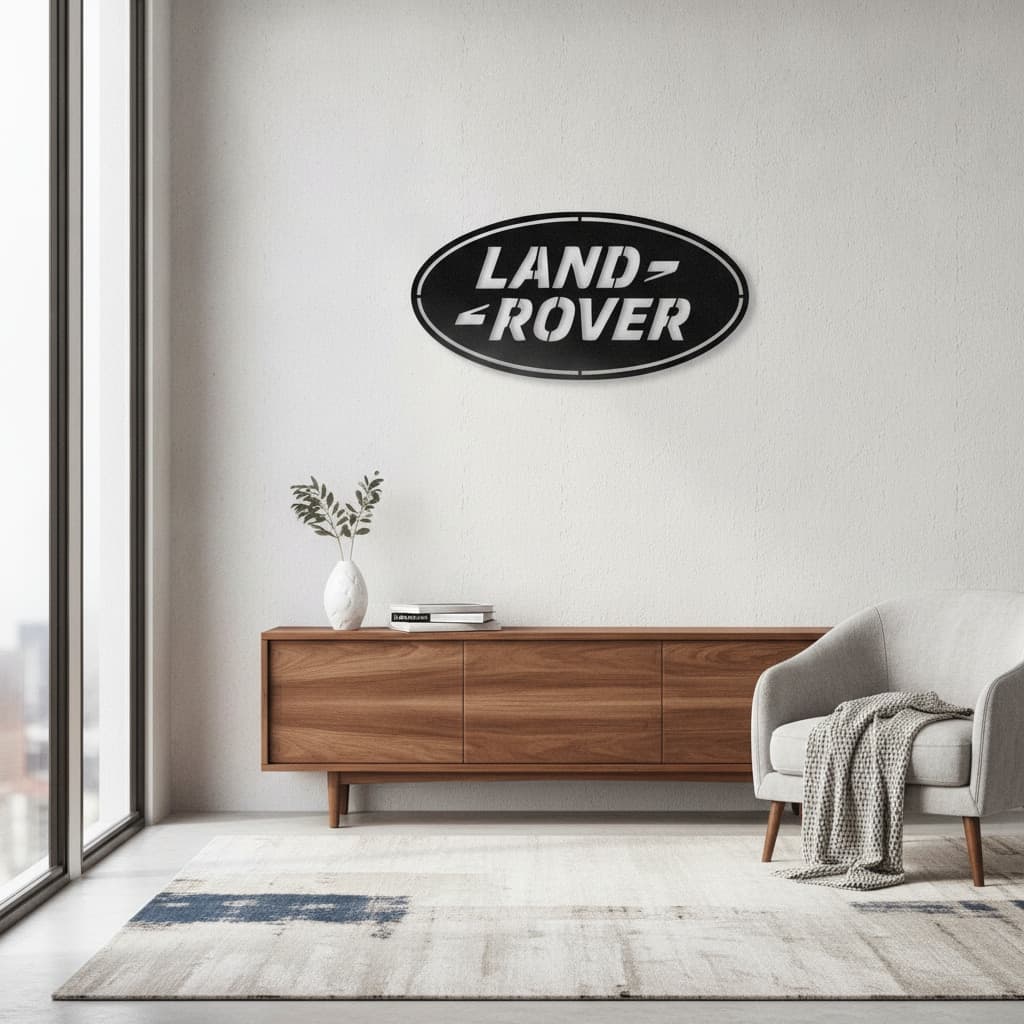 Land Rover Metal Car Emblem 2mm Steel Art – The India Decor Décor thumbnail 2