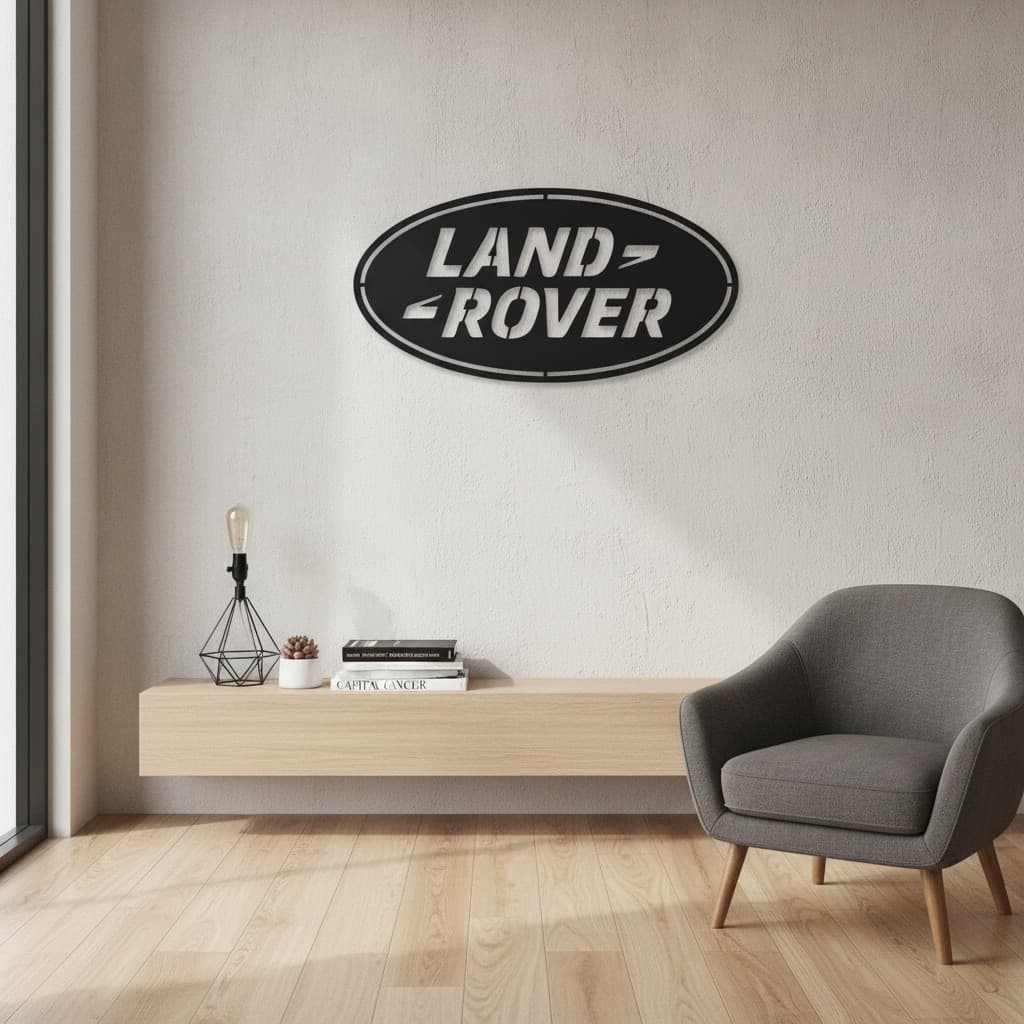 Land Rover Metal Car Emblem 2mm Steel Art – The India Decor Décor thumbnail 4