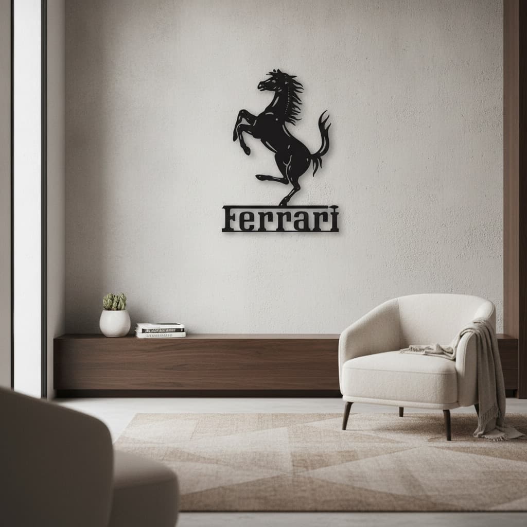 Ferrari Emblem Metal Wall Art – Finish | The India Decor Décor thumbnail 4