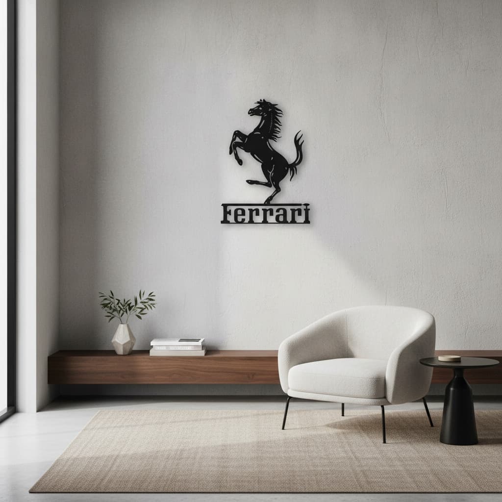Ferrari Emblem Metal Wall Art – Finish | The India Decor Décor