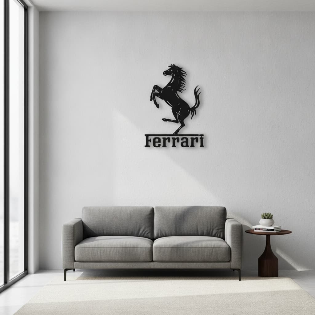 Ferrari Emblem Metal Wall Art – Finish | The India Decor Décor thumbnail 2
