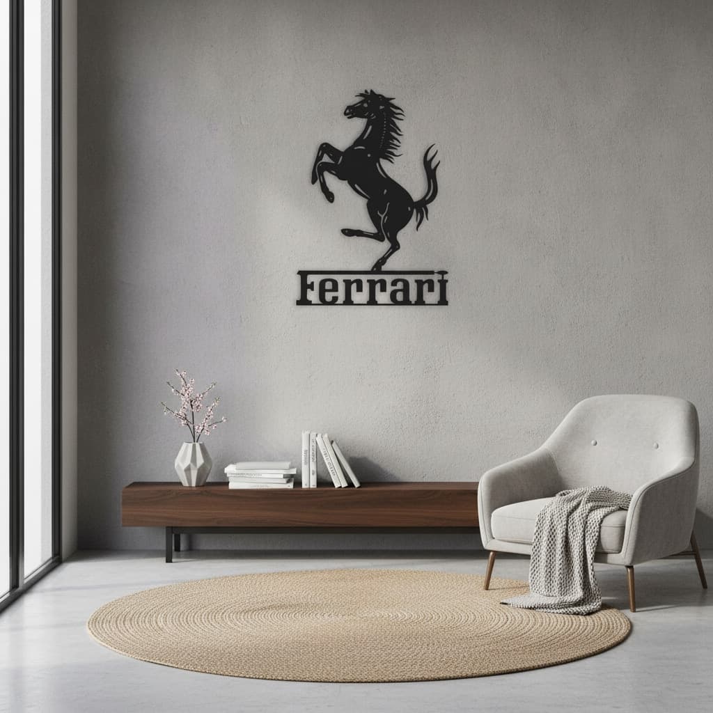 Ferrari Emblem Metal Wall Art – Finish | The India Decor Décor thumbnail 3