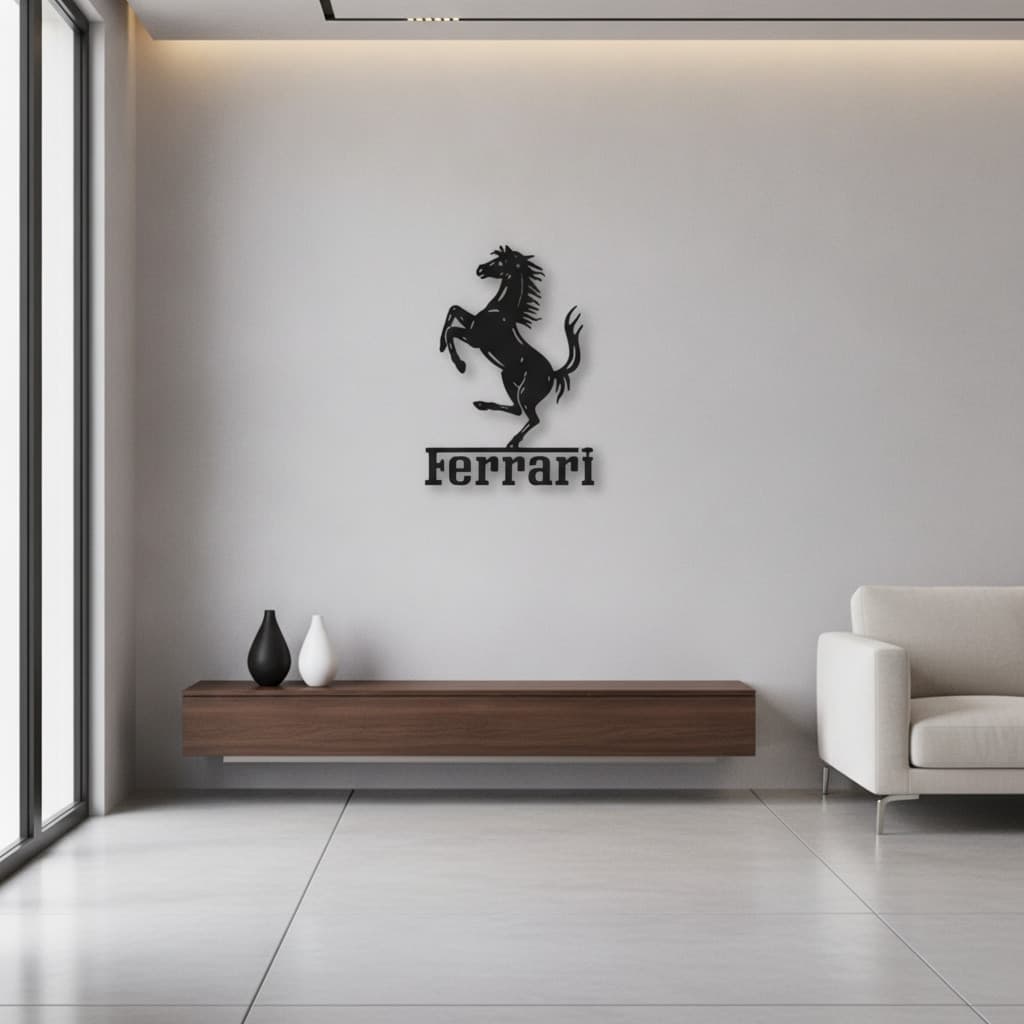 Ferrari Emblem Metal Wall Art – Finish | The India Decor Décor thumbnail 5