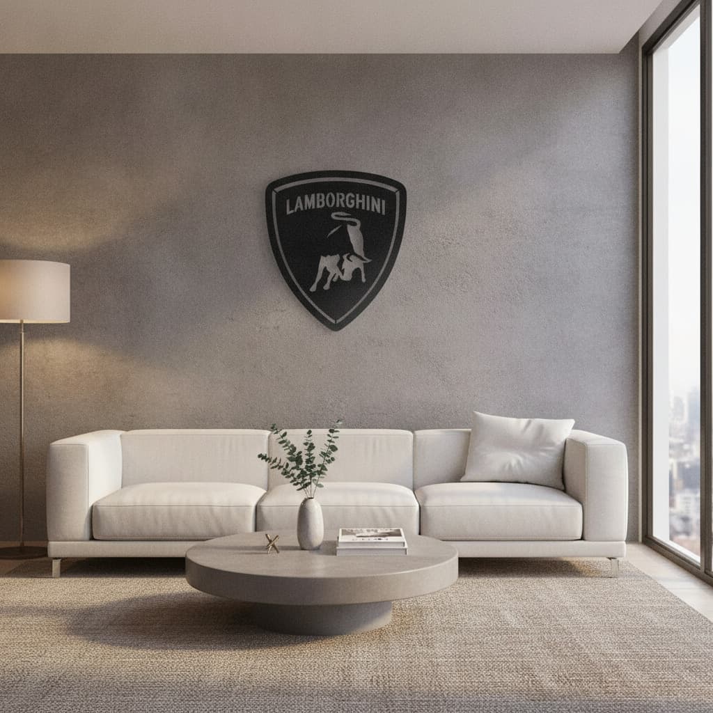 Lamborghini Metal Car Emblem – 3D Matte Art | India Decor Décor thumbnail 5