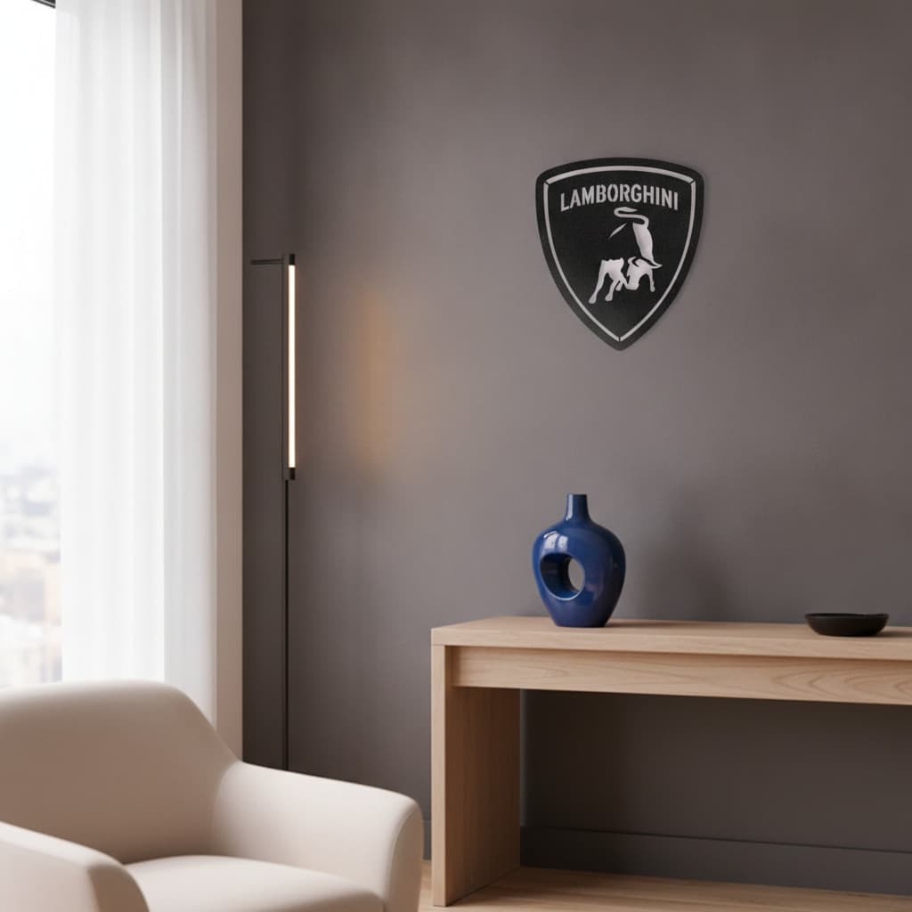 Lamborghini Metal Car Emblem – 3D Matte Art | India Decor Décor thumbnail 3