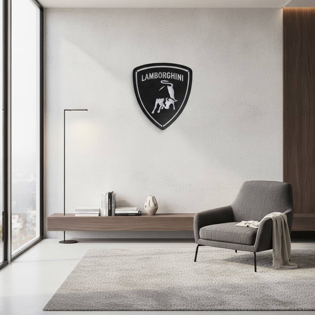 Lamborghini Metal Car Emblem – 3D Matte Art | India Decor Décor thumbnail 2