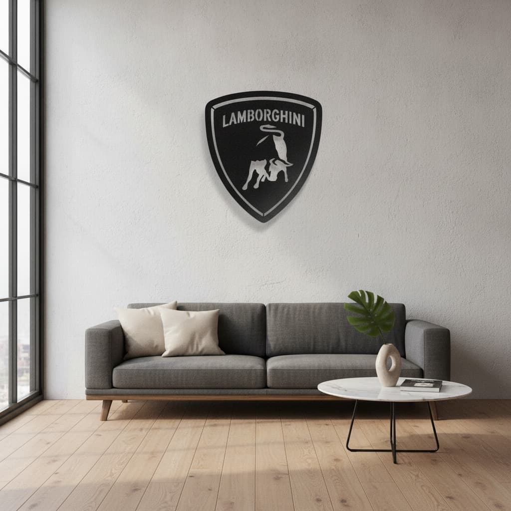 Lamborghini Metal Car Emblem – 3D Matte Art | India Decor Décor thumbnail 4