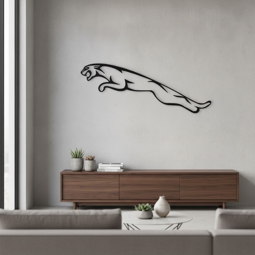 The India Decor Jaguar Metal Car Emblem Wall Art – Premium 2mm Steel thumbnail 3