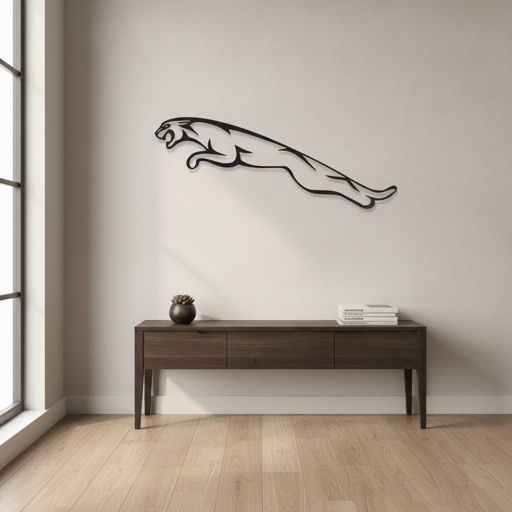 The India Decor Jaguar Metal Car Emblem Wall Art – Premium 2mm Steel thumbnail 4