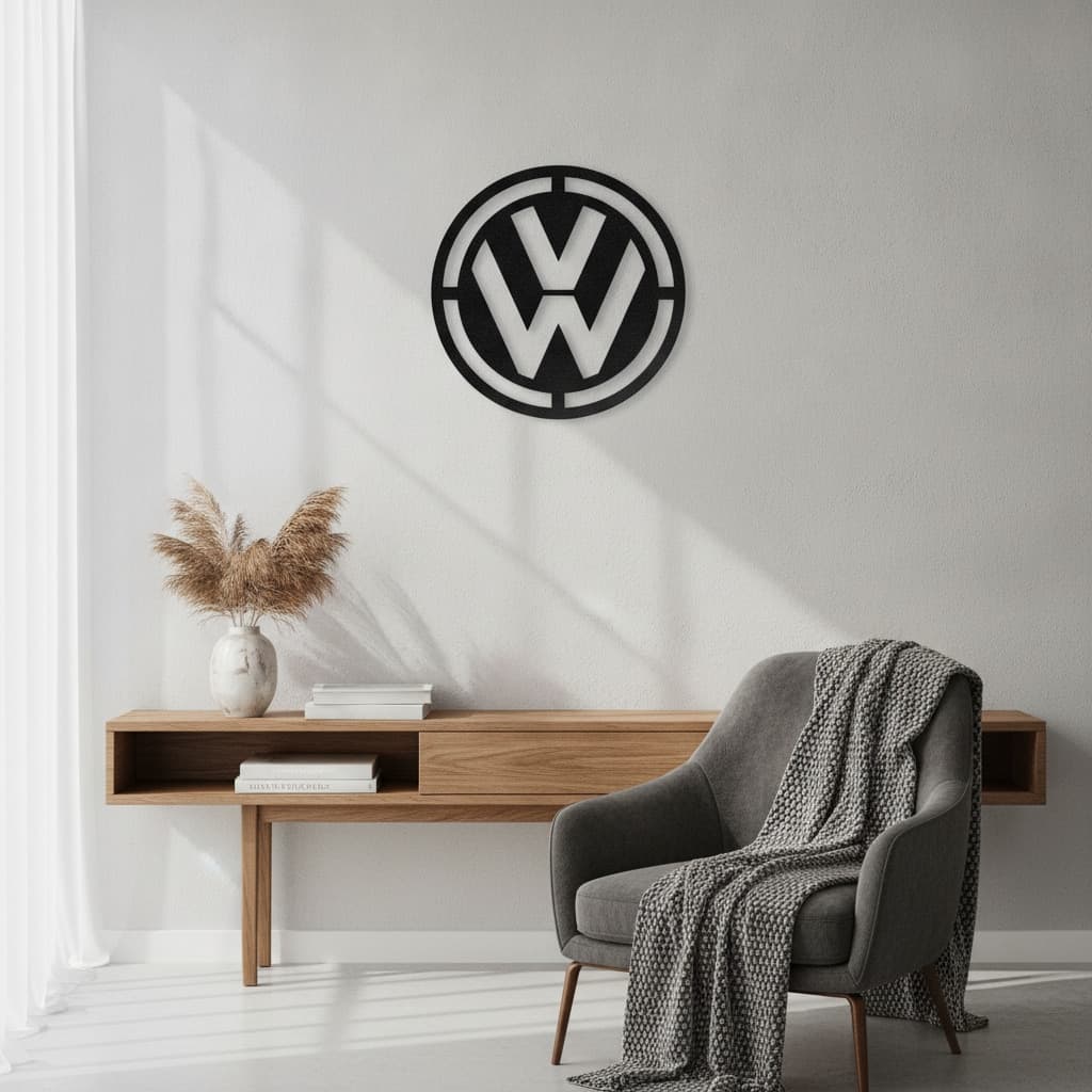 Volkswagen Metal Car Emblem Wall Art – Premium 2mm Steel Décor thumbnail 5