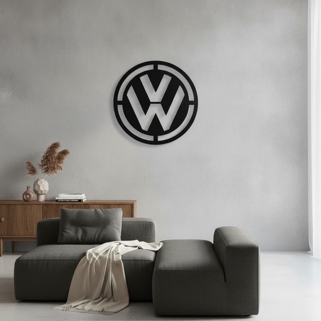 Volkswagen Metal Car Emblem Wall Art – Premium 2mm Steel Décor thumbnail 2