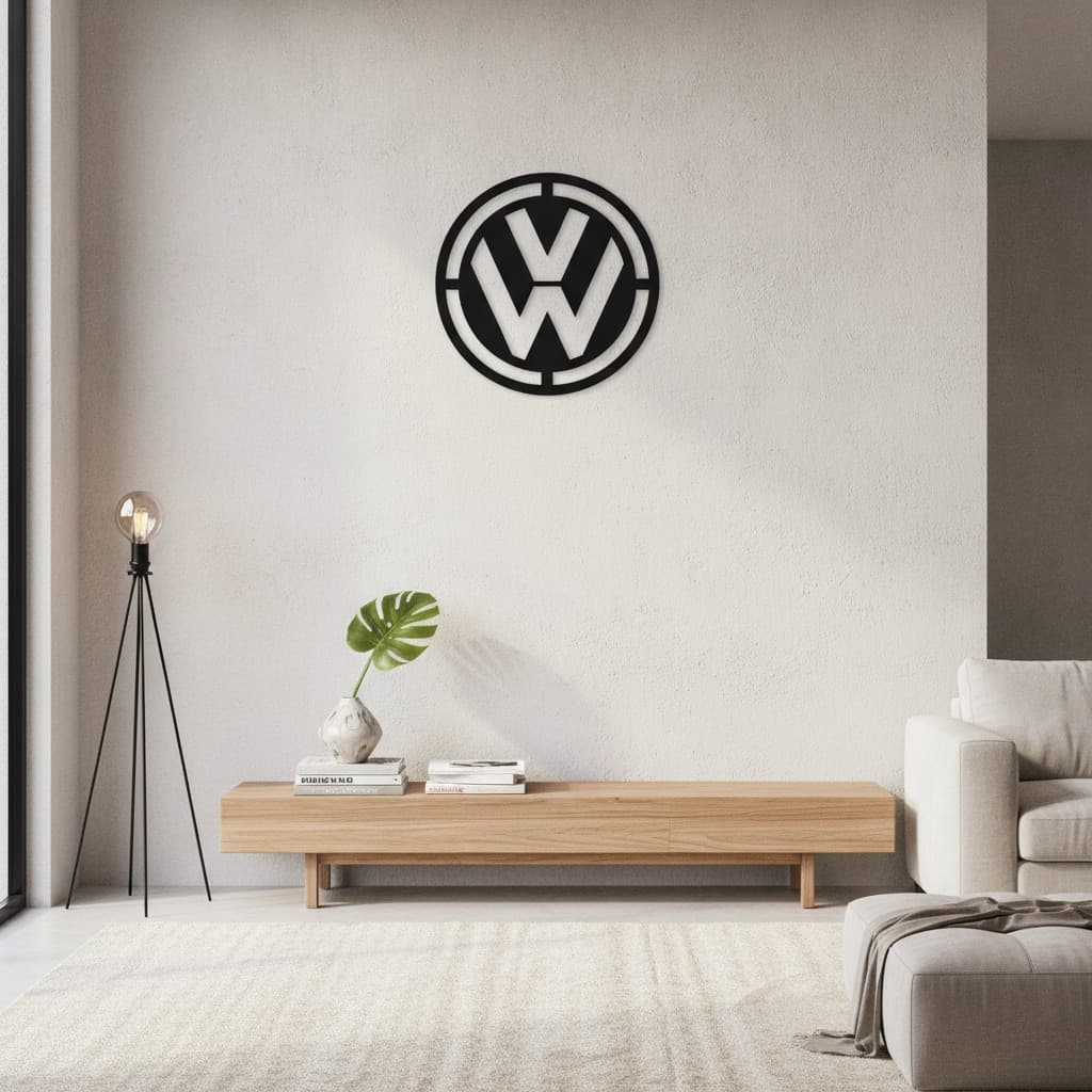 Volkswagen Metal Car Emblem Wall Art – Premium 2mm Steel Décor thumbnail 4