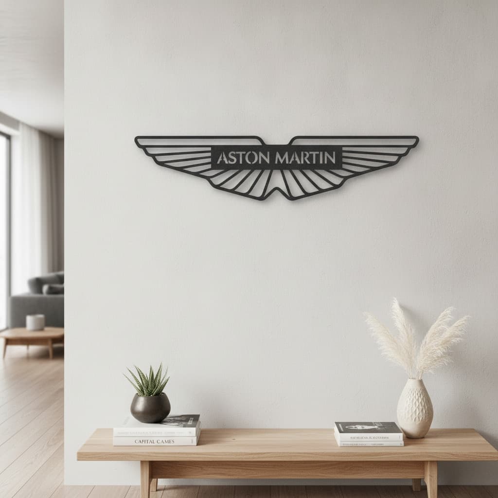 Aston Martin Metal Car Emblem Wall Art - 2mm Steel Décor by The India thumbnail 4