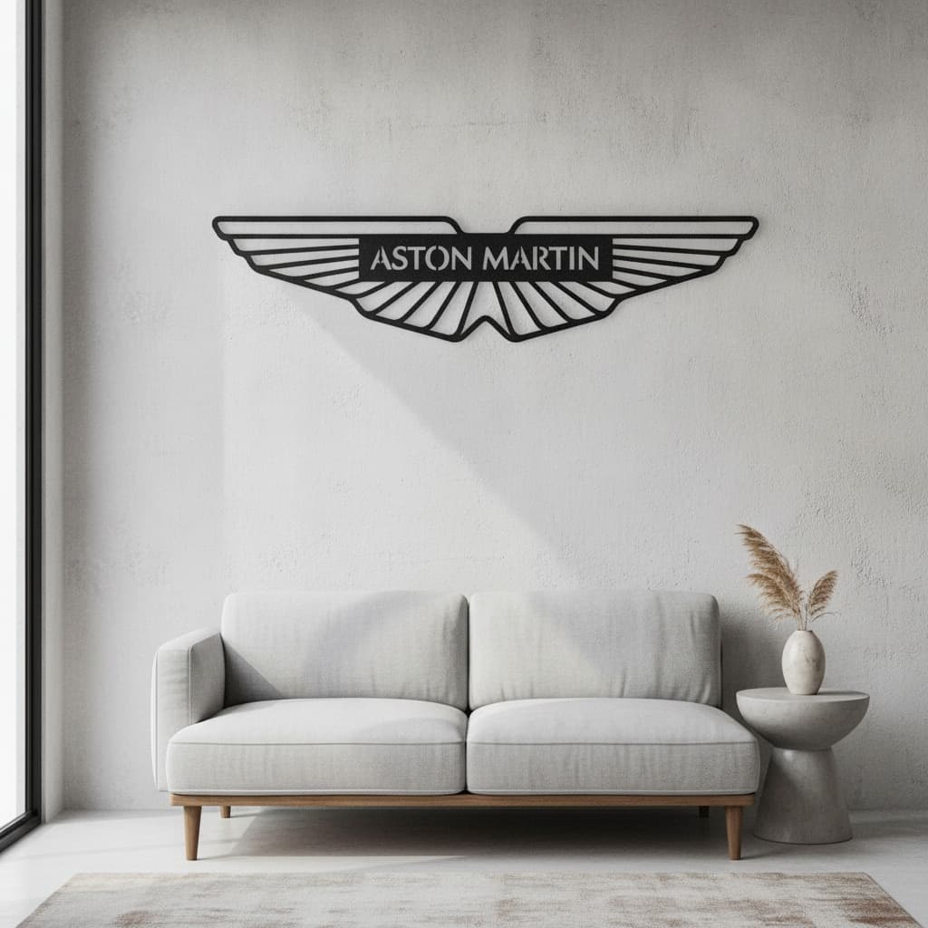 Aston Martin Metal Car Emblem Wall Art - 2mm Steel Décor by The India thumbnail 3
