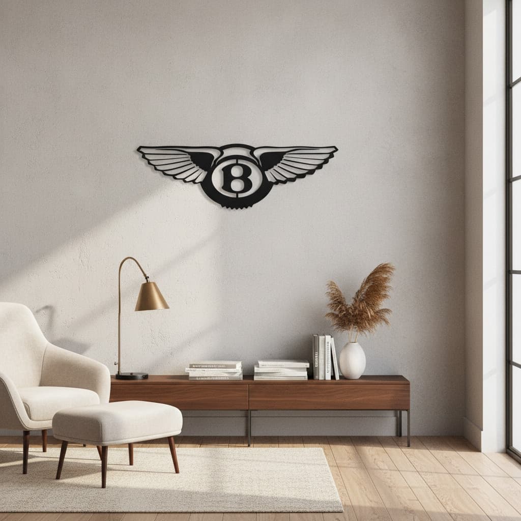 Bentley Metal Car Emblem Premium Luxury Wall Art – The India Decor thumbnail 3