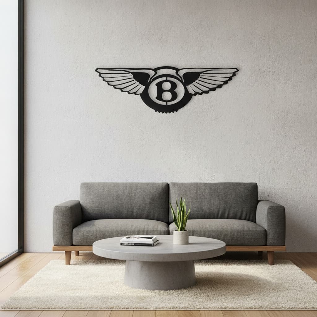 Bentley Metal Car Emblem Premium Luxury Wall Art – The India Decor thumbnail 2