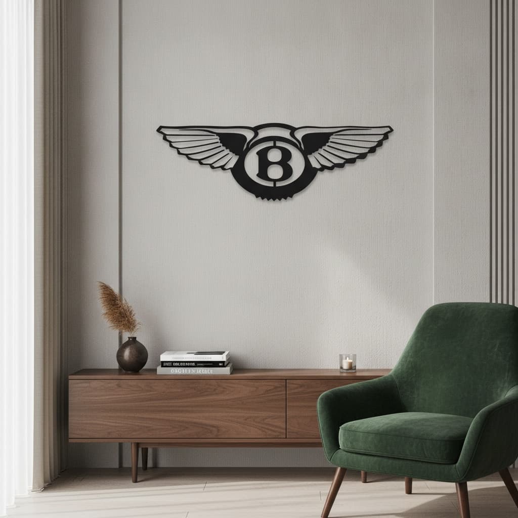 Bentley Metal Car Emblem Premium Luxury Wall Art – The India Decor thumbnail 4
