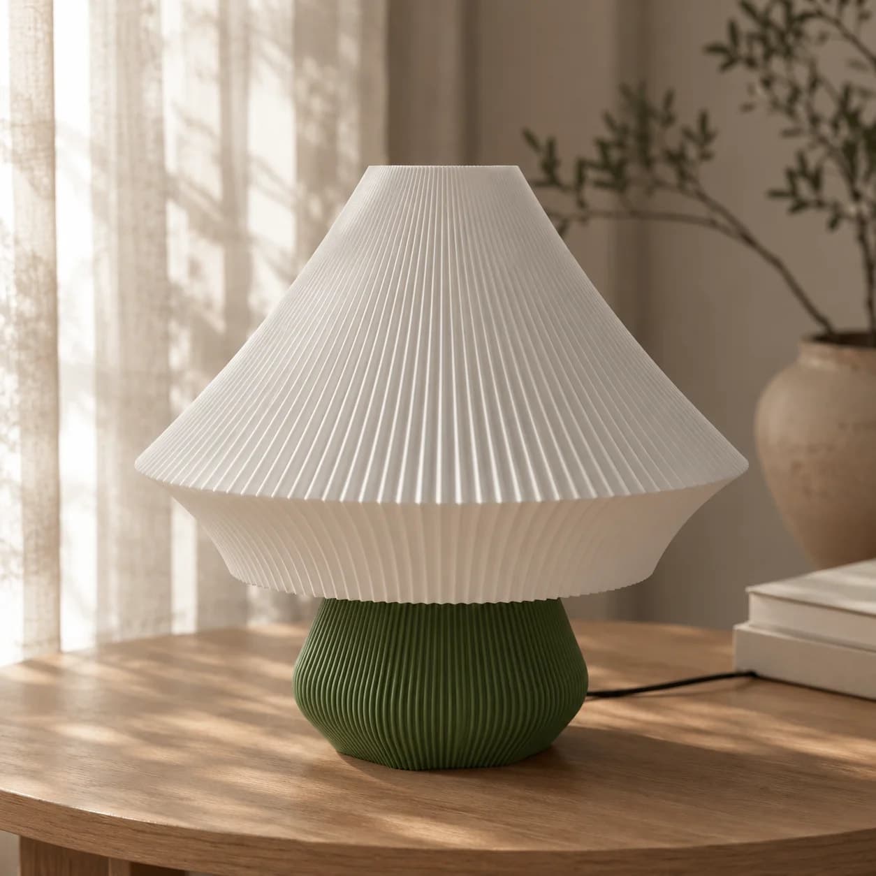 Hikari Pleated Ambient Table Lamp | The India Decor