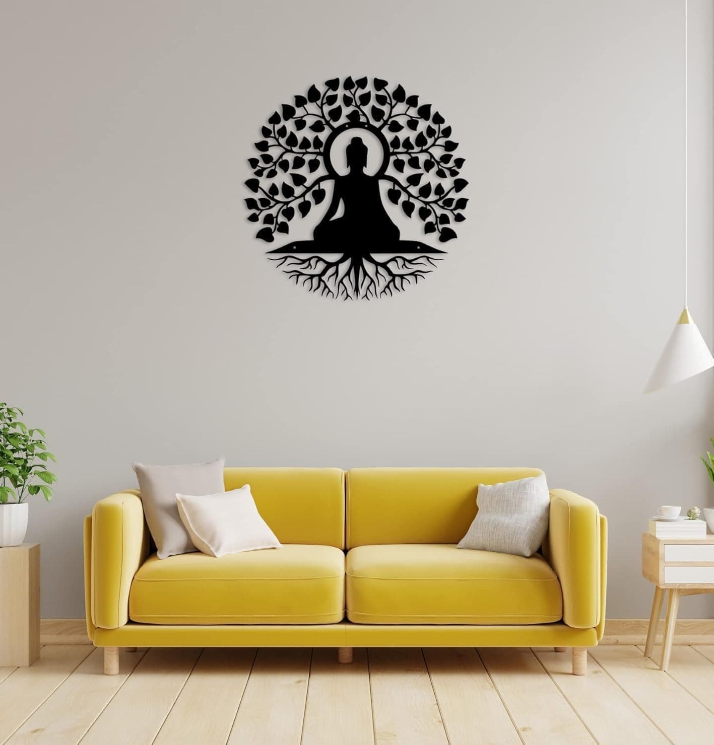 Meditating Buddha Tree of Life Metal Wall Art – Spiritual Zen Wall Decor thumbnail 4