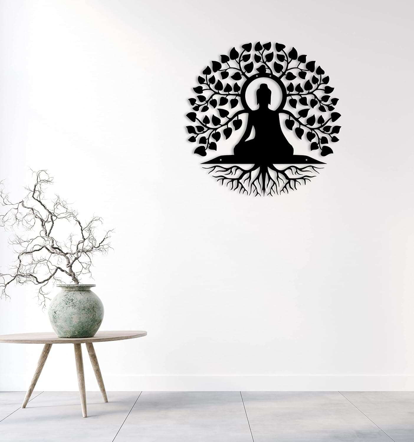 Meditating Buddha Tree of Life Metal Wall Art – Spiritual Zen Wall Decor thumbnail 5
