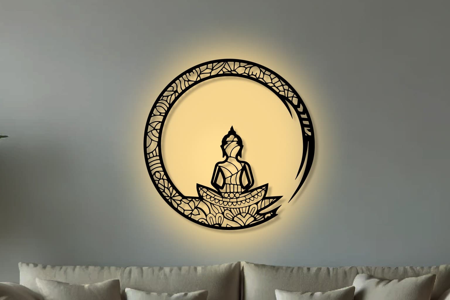 Buddha Wall Art: Laser-Cut Metal Zen Decor for a Calm Home