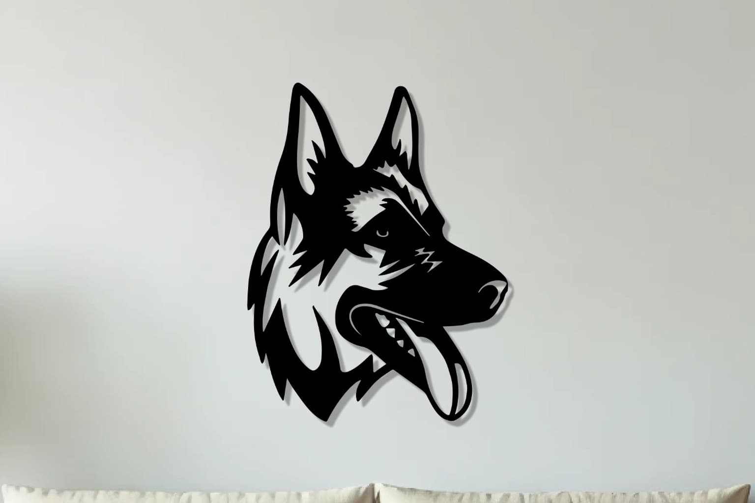 Dog Wall Art: German Shepherd, Heart and Pet Love Metal Decor
