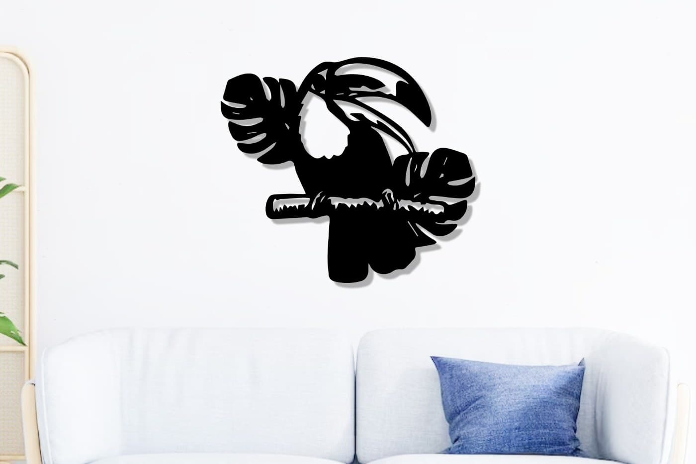 Tropical Bird Wall Art: Toucan and Parrot Metal Decor for Home