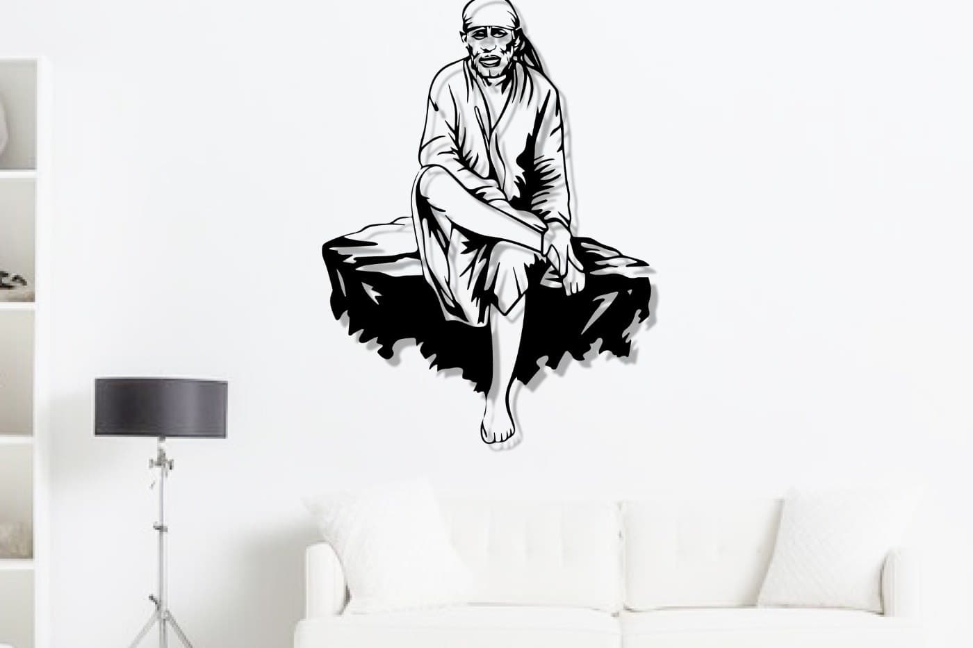 Religious Wall Art: Sai Baba, Mosque, Khanda and Cross Metal Decor