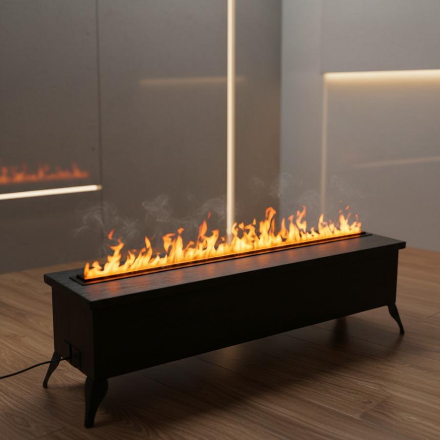 Water Vapor Fireplace with remote, No Heat, Matt Black